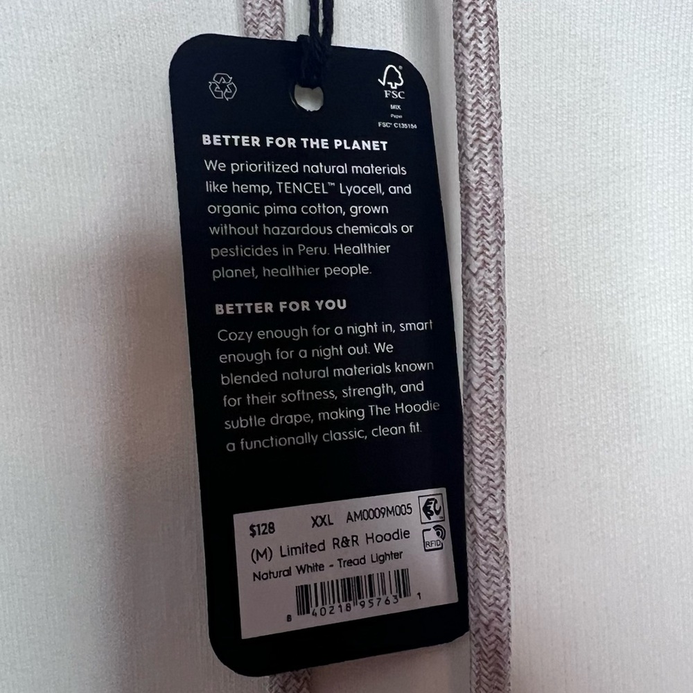 NWT Allbirds Limited R&R Tread Lighter Natural White Hoodie Adult XXL - Picture 9 of 12
